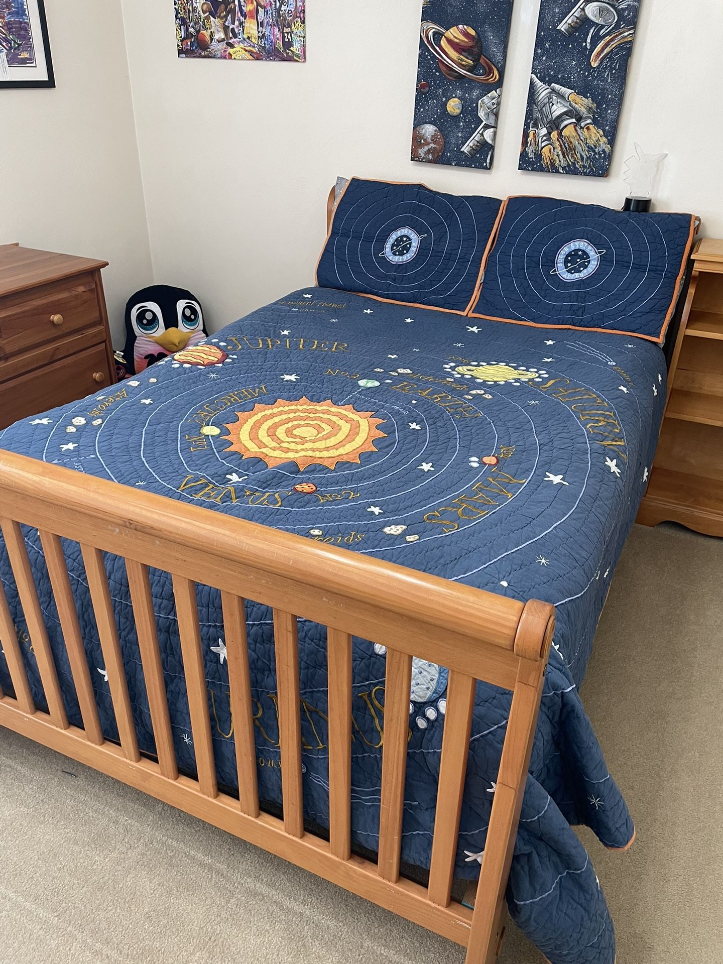 Land Of Nod, Bedding Set, “Space Planets” Theme