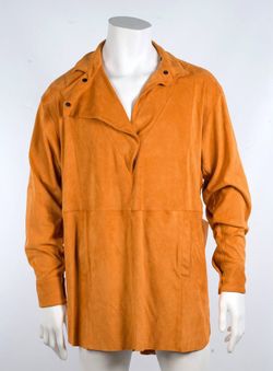 Isabel Marant Brown Camel Leather Suede Button-up Blouse Shirt Top Size 8