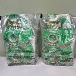 New! 2 Scotch 6-Pack Magic Tape Dispensers