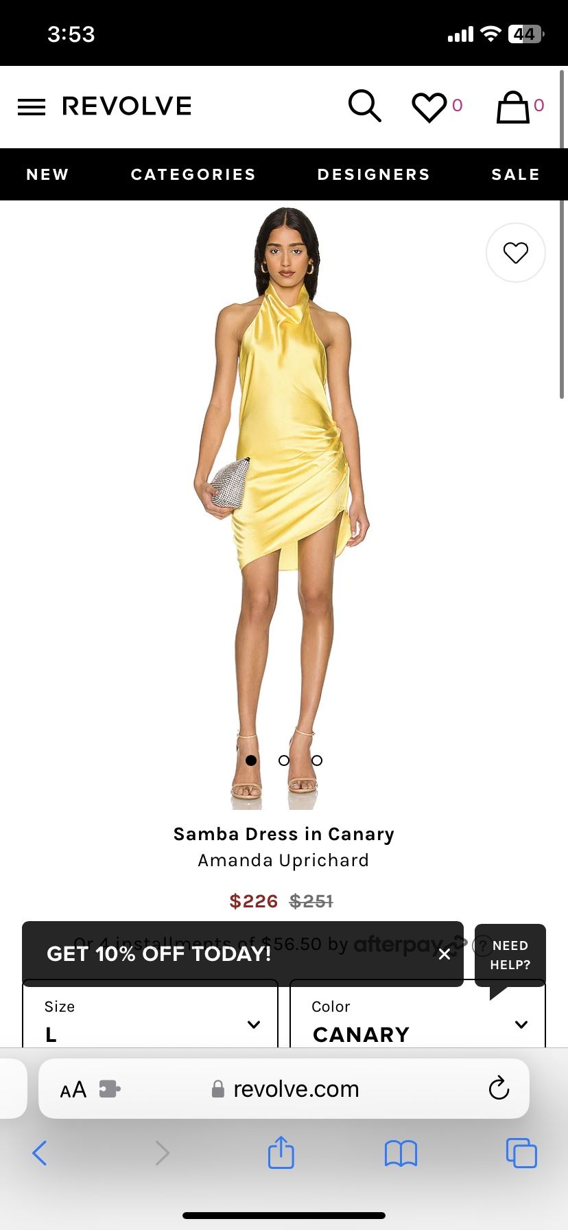 Large Do+Be Neon Yellow Dress NWT