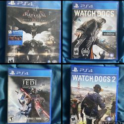 Lot of 4 Sony PlayStation 4 PS4 Games Watch Dogs, Star Wars, Batman, Watch Dogs2