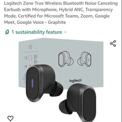 Logitech Zone True Wireless Bluetooth Noise Canceling Earbuds with Microphone