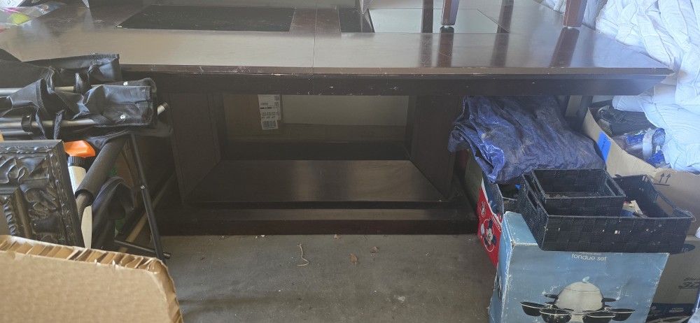 6ft Wooden Dining Table With 6 Chairs And 18" Leaf