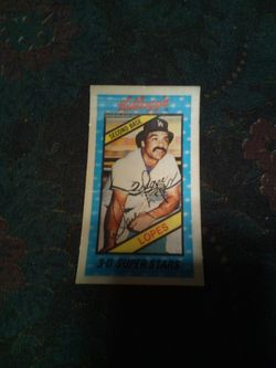 Vintage 1980 Kellogg's baseball David Earl lopes /3-d super stars card #29