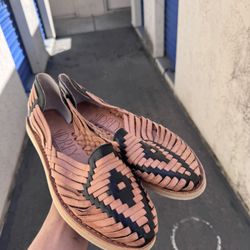 Women Leather Tan Brown Huaraches Sandals 