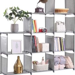 9 Cube Grey Shelf Bookcase