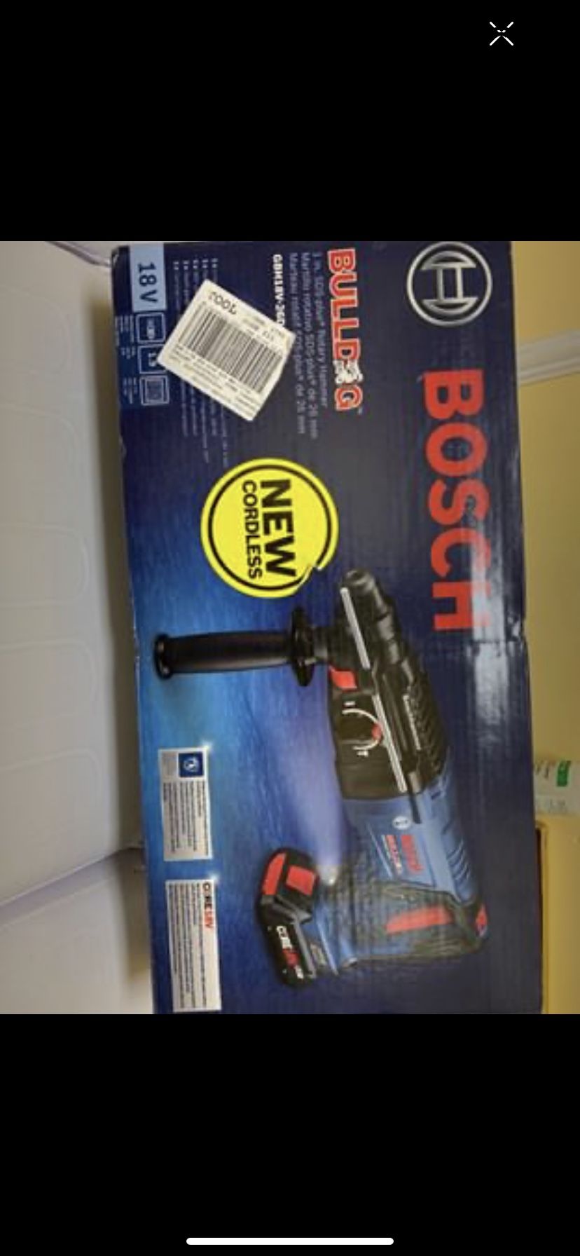 Bosch Bulldog CORE18V 1-in SDS-Plus Cordless Rotary Hammer (1-Battery and Charge Included)