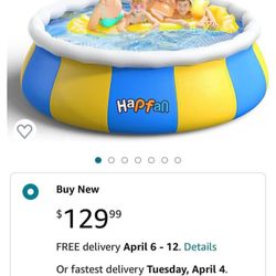8ft Above Ground Inflatable Pool