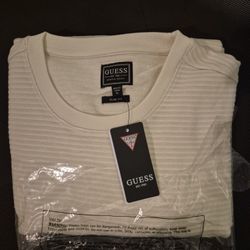 GUESS Men's Long Sleeve Hudson Linear Texture Crew