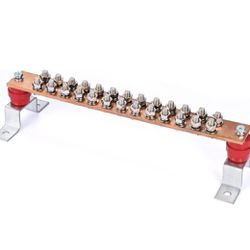 16" Length 26 Hole Classic Copper Grounding Bar Kit for General Electrical