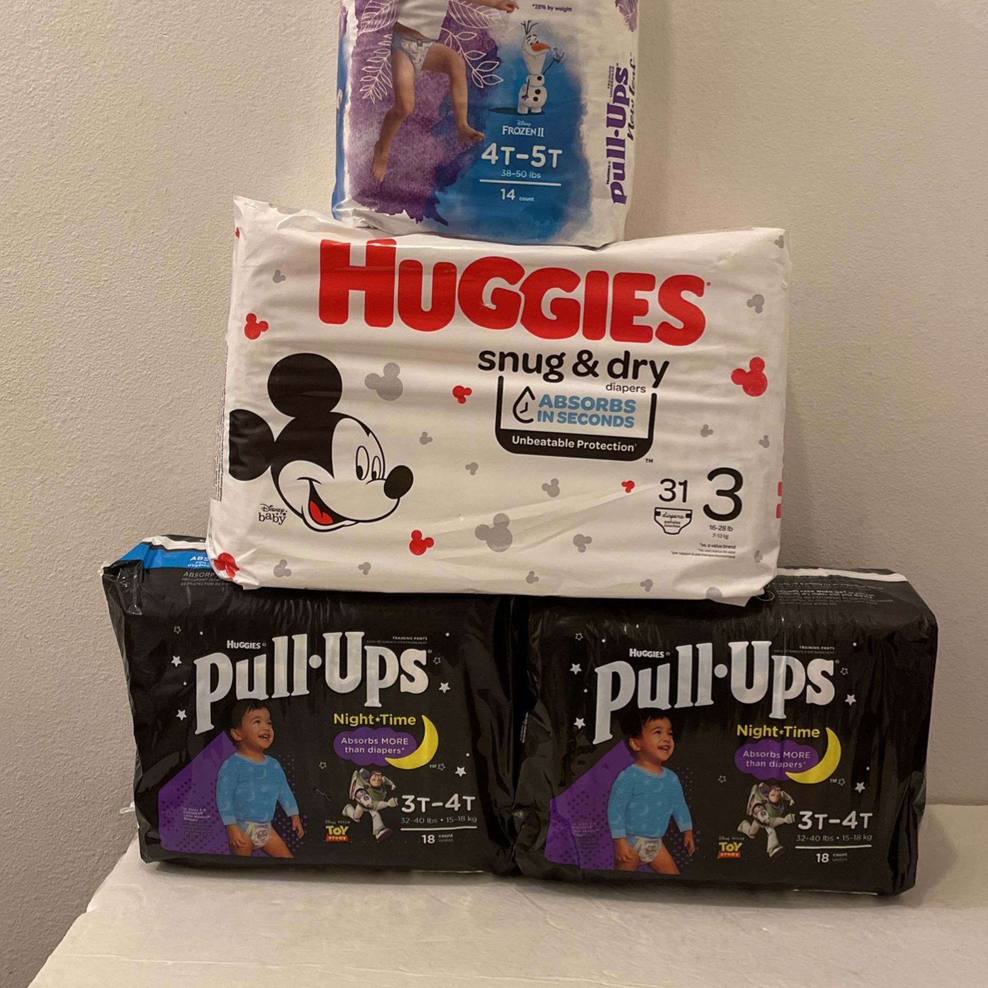 Huggies Pull•Ups Night Time, Snug & Dry and New Leaf Diapers Bundle Set