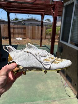 Adidas white/gold cleats