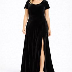 Black Velvet Dress Size L