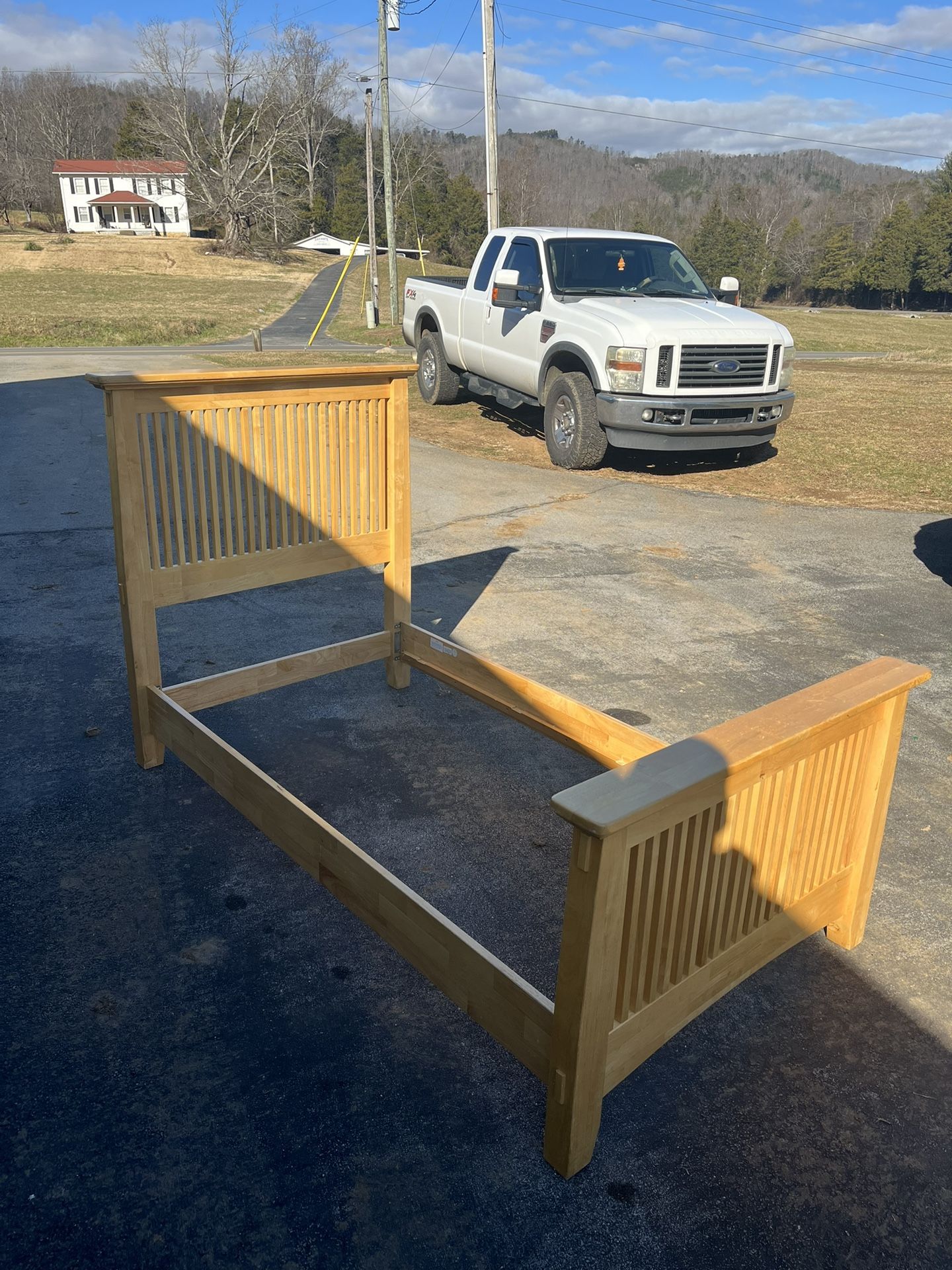 Twin Bed Frame Book Shelf Mattress And Box Springs