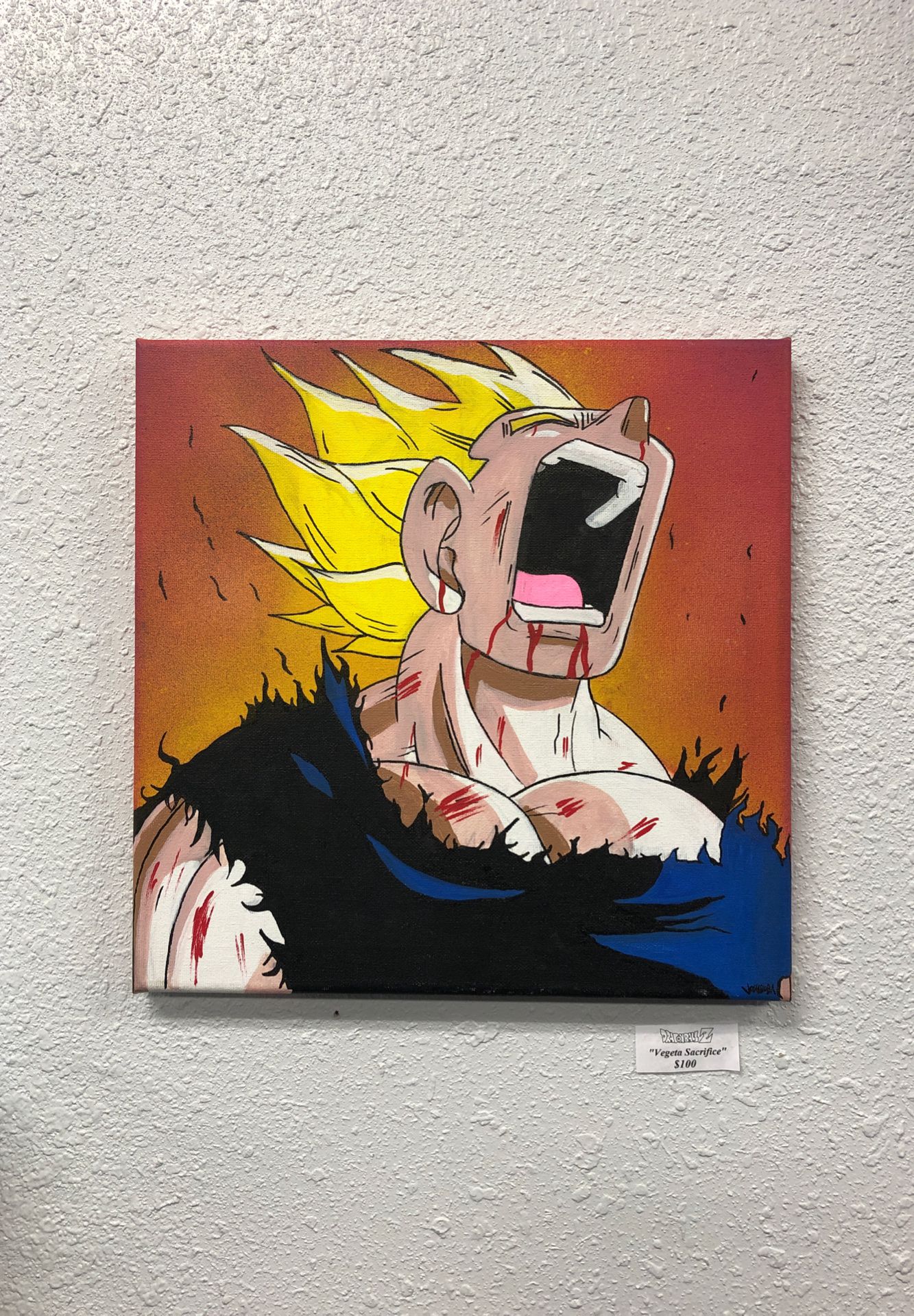 Dragon ball Z hand Painted VEGETA 12x12in IG:JOSHBOBA for Sale in Downey,  CA - OfferUp