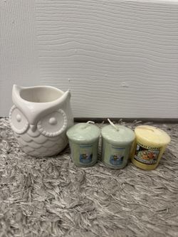 Yankee Candle Owl Candle Holder Set!