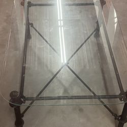 Metal and glass coffee table 