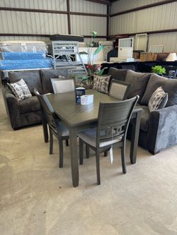 New sofa love 2 pc and new dining table and 4 chairs