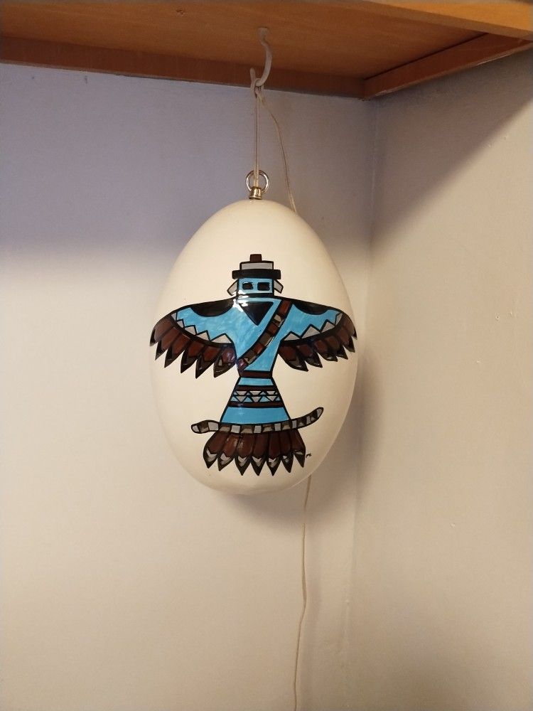 Vintage Ceramic Painted Hanging Lamp