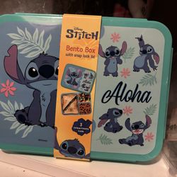 Disney Stitch Bento Box With Snap Lock Lid