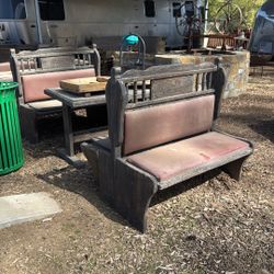 Antique Mess Hall Tables And Chairs 