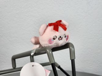 3" Fukuya Pink Lying Crying Bear Keychain Charm Plush