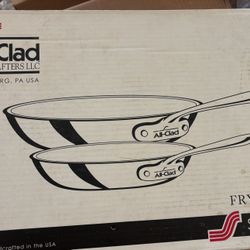 All-Clad 2 Piece Fry Pan Set - 10” And 12” Inch Stainless 