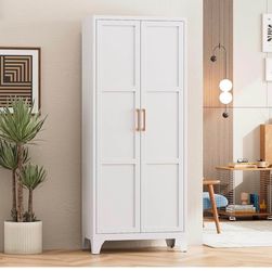 62 inch Kitchen Pantry Storage Cabinet, 4- Tier Metal Pantry Cabinet