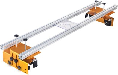 58 Inch Router Sled and Slab Flattening Jig for Woodworking Adjustable Width and Height with Aluminum Rails, Router Base Plate for Wood Slabs and Tabl