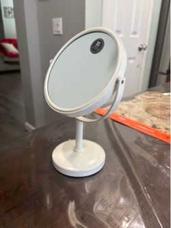 White makeup mirror