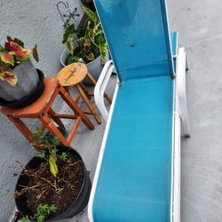 2 Blue Chaise Lounge