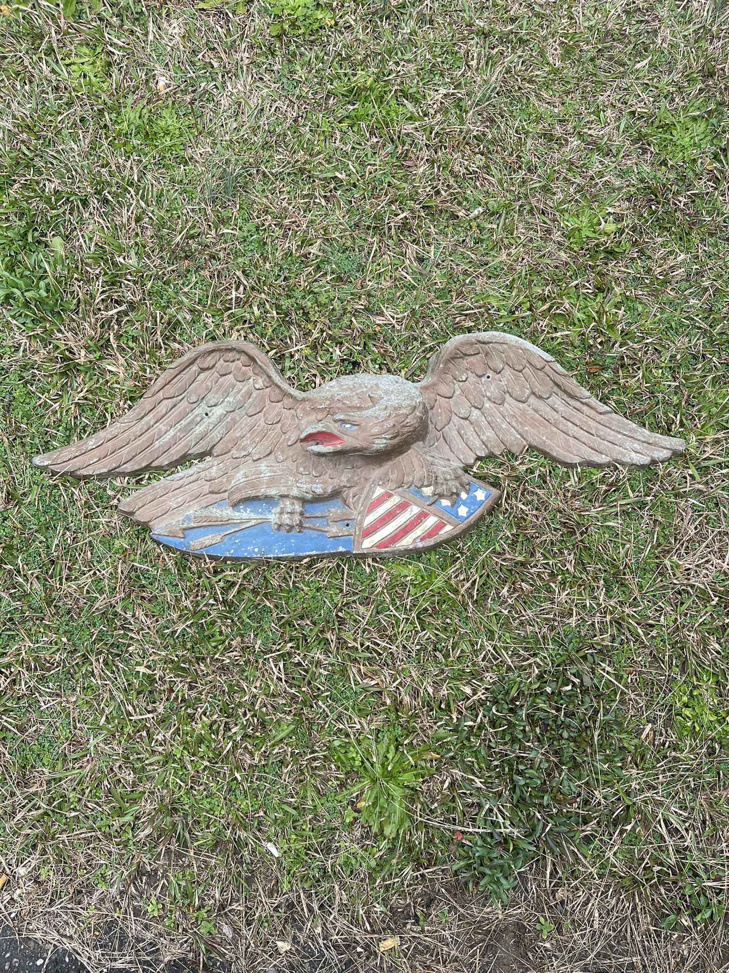 Vintage Americana 18 Lb. Cast Aluminum American Eagle Wall Plaque 40”L X 14” H X 4” D X .375” T