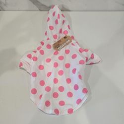 Pink Polka Dot Dog Hoodie Medium

