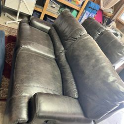 Leather Reclining sofa & love Seat 