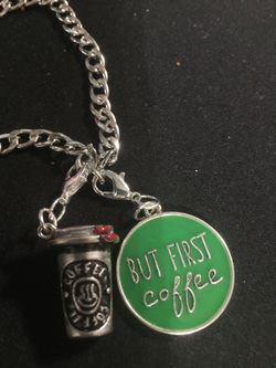 But First Coffee Charm Bracelet