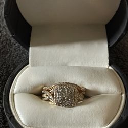 Wedding Band And Engagement Ring Set