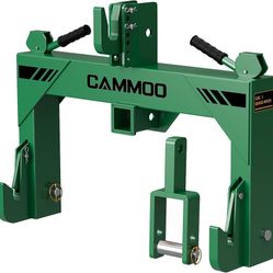 3-Point Quick Hitch with 2" Receiver＆Extra Versatile Adapter, Adaptation to Category 1, No Bushing Required, 3000LBS Lift Capacity, 5 Level Adjustable