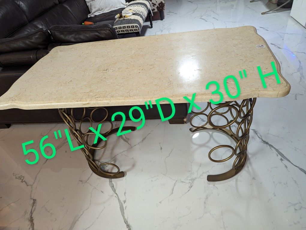 Marble Table With Metal Stands