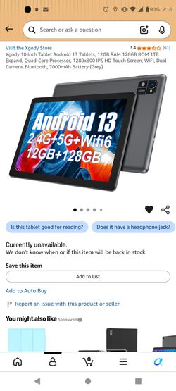 Xgody 10.1 inch Tablet Android 13 (Read Description)