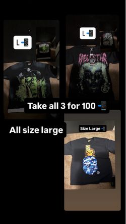 Shirt Bundle (Bape , Roughplay , and Hellstar )