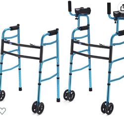 GreenChief 2 In 1 Folding Walker With Arm Support