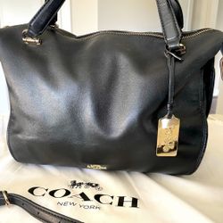 Black Leather Coach Cross Body Purse - Original Price $450