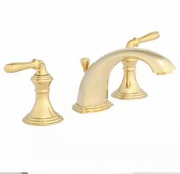 KOHLER Devonshire 8 in. Widespread 2-Handle Low-Arc Bathroom Faucet in Vibrant Polished Brass