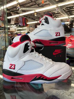 Air Jordan 5 Retro Fire Red Black Tongue