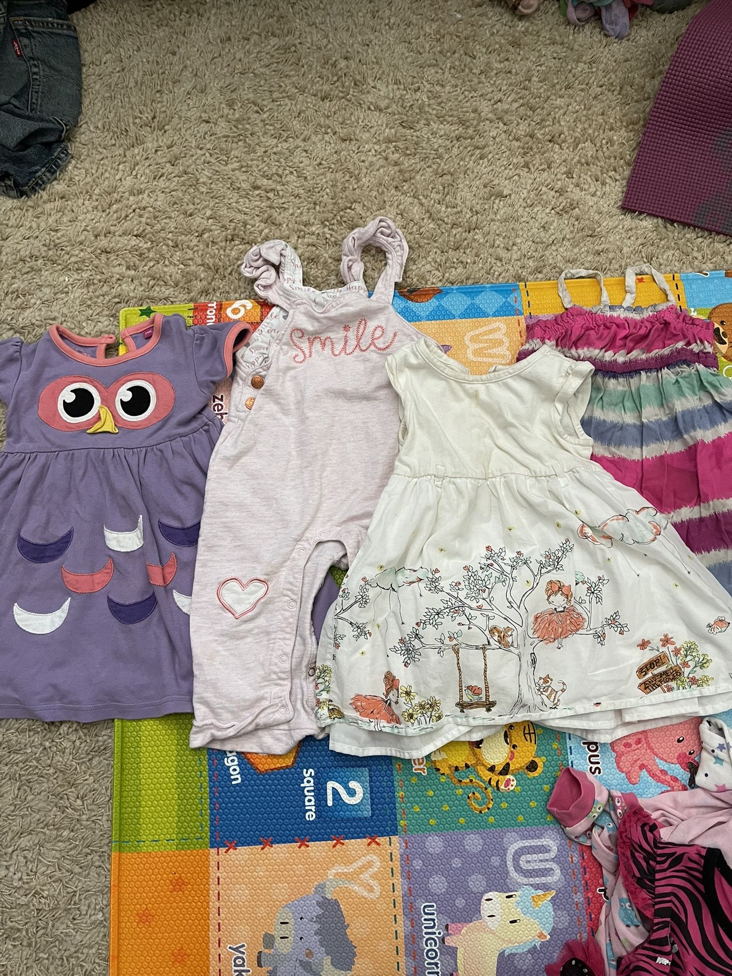 Baby Girl / Toddler Clothes, Shoes, Socks - 6-24 Months 2T 6 - dressed, overalls and onesie - 12-24 months 5 - 4 sweaters and 1 jacket 17 long slee