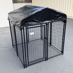 (Brand New) $135 Heavy-Duty Kennel with Cover (4 x 4 x 4.5 FT) Dog Cage Crate Pet Playpen 