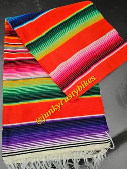 New orange 5x7 serape sarape zarape Mexican blanket