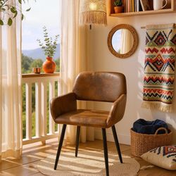 Free Shipping-2 PCS Homy Casa Mayfair Dining Chairs with Armrest – Modern Fabric & Sturdy Legs