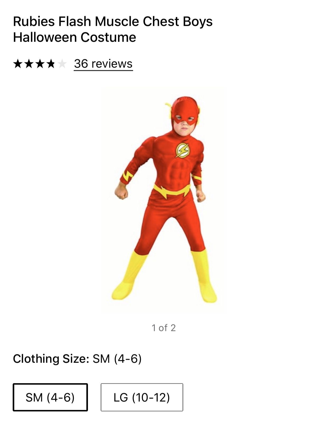 Brand New Flash Costume - Sz 4-6