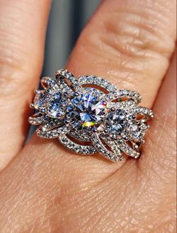 1 Carat Moissanite Sterling Silver Ring